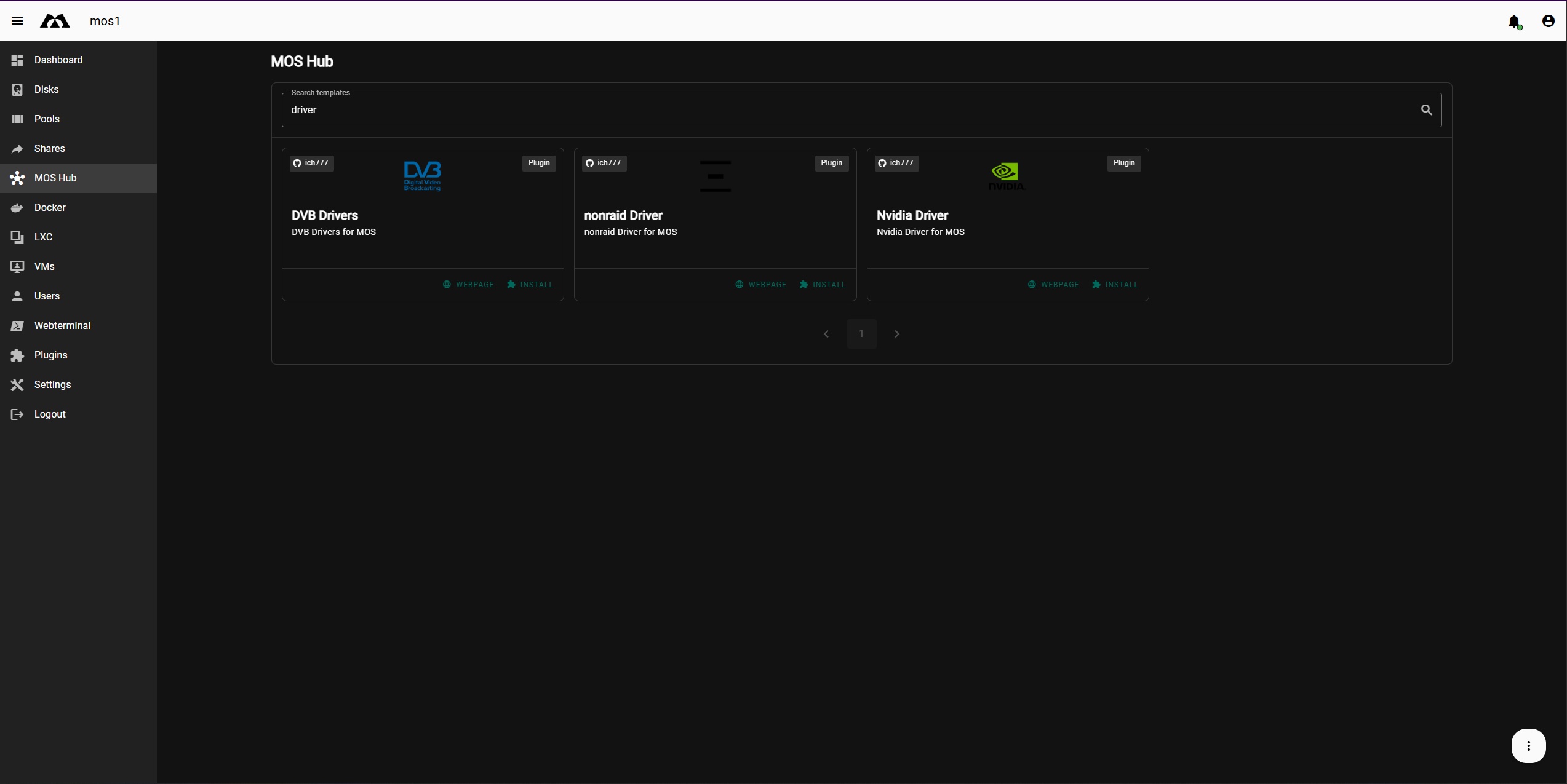 MOS Hub Plugins Drivers