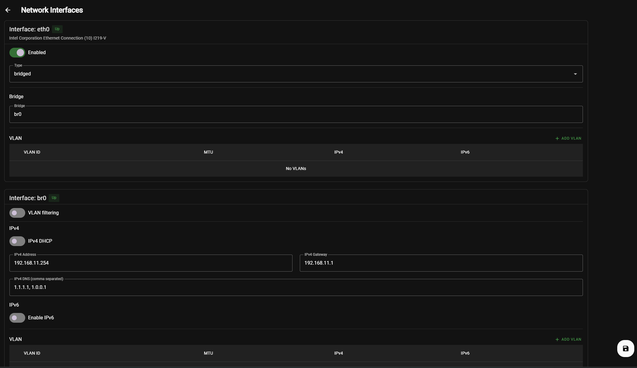 MOS Network Interfaces