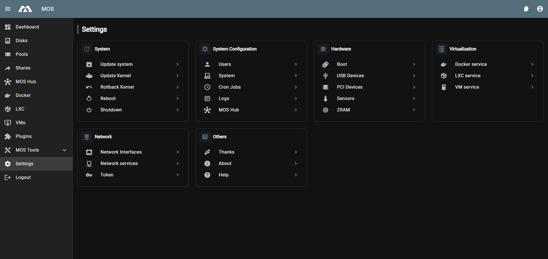 Settings Sensors
